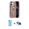 MARSİLYAN™- iPhone 11 Kılıf Eksen Çizgi - Siyah 3D Antistatik Seramik Nano Ekran Koruyucu + Neon Fosforlu Kamera Lens - MI