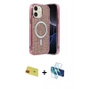 MARSİLYAN™- iPhone 11 Kılıf Eksen Çizgi - Siyah 3D Antistatik Seramik Nano Ekran Koruyucu + Rainbow Kamera Lens Koruma Cam - KI