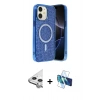 MARSİLYAN™- iPhone 11 Kılıf Eksen Çizgi - Siyah 3D Antistatik Seramik Nano Ekran Koruyucu + Raze Metal Kamera Lens - GS