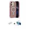 MARSİLYAN™- iPhone 11 Kılıf Eksen Çizgi - Siyah 3D Antistatik Seramik Nano Ekran Koruyucu + Renkli Kamera Lens Koruma Cam - SI