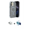 MARSİLYAN™- iPhone 11 Kılıf Eksen Çizgi - Siyah 3D Antistatik Seramik Nano Ekran Koruyucu + Pers Alüminyum Kamera Lens - YL