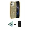 MARSİLYAN™- iPhone 11 Kılıf Eksen Çizgi - Siyah 6D Antistatik Mat Seramik Hayalet Nano Ekran Koruyucu + Raze Metal Kamera Lens - MI