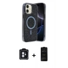 MARSİLYAN™- iPhone 11 Kılıf Eksen Çizgi - Siyah 6D Antistatik Mat Seramik Hayalet Nano Ekran Koruyucu + PVD Metal Kamera Lens - MI