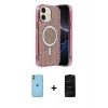 MARSİLYAN™- iPhone 11 Kılıf Eksen Çizgi - Siyah 6D Antistatik Mat Seramik Hayalet Nano Ekran Koruyucu + Neon Fosforlu Kamera Lens - YL