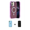 MARSİLYAN™- iPhone 11 Kılıf Eksen Çizgi - Siyah 6D Antistatik Mat Seramik Hayalet Nano Ekran Koruyucu + Neon Fosforlu Kamera Lens - YL