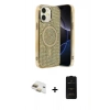 MARSİLYAN™- iPhone 11 Kılıf Eksen Çizgi - Siyah 6D Antistatik Mat Seramik Hayalet Nano Ekran Koruyucu + Pers Alüminyum Kamera Lens - GD