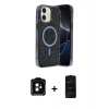 MARSİLYAN™- iPhone 11 Kılıf Eksen Çizgi - Siyah 6D Antistatik Mat Seramik Hayalet Nano Ekran Koruyucu + PVD Metal Kamera Lens - TU