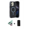 MARSİLYAN™- iPhone 11 Kılıf Eksen Çizgi - Siyah 6D Antistatik Mat Seramik Hayalet Nano Ekran Koruyucu + Raze Metal Kamera Lens - KI