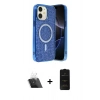 MARSİLYAN™- iPhone 11 Kılıf Eksen Çizgi - Siyah 6D Antistatik Mat Seramik Hayalet Nano Ekran Koruyucu + Kamera Lens Koruma Cam - SF