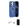 MARSİLYAN™- iPhone 11 Kılıf Eksen Çizgi - Siyah 6D Antistatik Mat Seramik Hayalet Nano Ekran Koruyucu + Renkli Kamera Lens Koruma Cam - TU