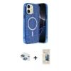 MARSİLYAN™- iPhone 11 Kılıf Eksen Çizgi - Siyah 6D Mat Seramik Hayalet Nano Ekran Koruyucu + Pers Alüminyum Kamera Lens - GI