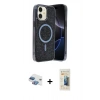 MARSİLYAN™- iPhone 11 Kılıf Eksen Çizgi - Siyah 6D Mat Seramik Hayalet Nano Ekran Koruyucu + Pers Alüminyum Kamera Lens - GI