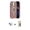 MARSİLYAN™- iPhone 11 Kılıf Eksen Çizgi - Siyah 6D Mat Seramik Hayalet Nano Ekran Koruyucu + Pers Alüminyum Kamera Lens - GI