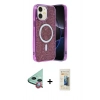 MARSİLYAN™- iPhone 11 Kılıf Eksen Çizgi - Siyah 6D Mat Seramik Hayalet Nano Ekran Koruyucu + Raze Metal Kamera Lens - KI