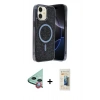 MARSİLYAN™- iPhone 11 Kılıf Eksen Çizgi - Siyah 6D Mat Seramik Hayalet Nano Ekran Koruyucu + Raze Metal Kamera Lens - KI