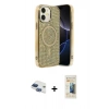 MARSİLYAN™- iPhone 11 Kılıf Eksen Çizgi - Siyah 6D Mat Seramik Hayalet Nano Ekran Koruyucu + Pers Alüminyum Kamera Lens - LT
