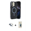 MARSİLYAN™- iPhone 11 Kılıf Eksen Çizgi - Siyah 6D Mat Seramik Hayalet Nano Ekran Koruyucu + Pers Alüminyum Kamera Lens - LT