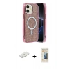 MARSİLYAN™- iPhone 11 Kılıf Eksen Çizgi - Siyah 6D Mat Seramik Hayalet Nano Ekran Koruyucu + Renkli Kamera Lens Koruma Cam - SI