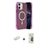 MARSİLYAN™- iPhone 11 Kılıf Eksen Çizgi - Siyah 6D Mat Seramik Hayalet Nano Ekran Koruyucu + Renkli Kamera Lens Koruma Cam - SI