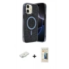 MARSİLYAN™- iPhone 11 Kılıf Eksen Çizgi - Siyah 6D Mat Seramik Hayalet Nano Ekran Koruyucu + Renkli Kamera Lens Koruma Cam - SI