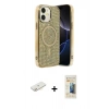 MARSİLYAN™- iPhone 11 Kılıf Eksen Çizgi - Siyah 6D Mat Seramik Hayalet Nano Ekran Koruyucu + Renkli Kamera Lens Koruma Cam - SI