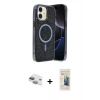 MARSİLYAN™- iPhone 11 Kılıf Eksen Çizgi - Siyah 6D Mat Seramik Hayalet Nano Ekran Koruyucu + Pers Alüminyum Kamera Lens - YL
