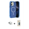 MARSİLYAN™- iPhone 11 Kılıf Eksen Çizgi - Siyah 6D Mat Seramik Hayalet Nano Ekran Koruyucu + Pers Alüminyum Kamera Lens - YL