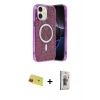 MARSİLYAN™- iPhone 11 Kılıf Eksen Çizgi - Siyah Bilvis 3D Cam Ekran Koruyucu + Rainbow Kamera Lens Koruma Cam - KI