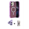 MARSİLYAN™- iPhone 11 Kılıf Eksen Çizgi - Siyah Bilvis 3D Cam Ekran Koruyucu + Raze Metal Kamera Lens - MR