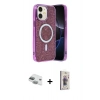 MARSİLYAN™- iPhone 11 Kılıf Eksen Çizgi - Siyah Bilvis 3D Cam Ekran Koruyucu + Pers Alüminyum Kamera Lens - YL