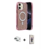 MARSİLYAN™- iPhone 11 Kılıf Eksen Çizgi - Siyah Bilvis 3D Cam Ekran Koruyucu + Pers Alüminyum Kamera Lens - YL