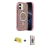 MARSİLYAN™- iPhone 11 Kılıf Eksen Çizgi - Siyah Bilvis 3D Cam Ekran Koruyucu + Rainbow Kamera Lens Koruma Cam - KI