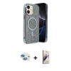 MARSİLYAN™- iPhone 11 Kılıf Eksen Çizgi - Siyah Bilvis 3D Mat Cam Ekran Koruyucu + Pers Alüminyum Kamera Lens - GI