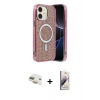 MARSİLYAN™- iPhone 11 Kılıf Eksen Çizgi - Siyah Bilvis 3D Mat Cam Ekran Koruyucu + Pers Alüminyum Kamera Lens - GD