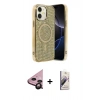 MARSİLYAN™- iPhone 11 Kılıf Eksen Çizgi - Siyah Bilvis 3D Mat Cam Ekran Koruyucu + Siyah Raze Metal Kamera Lens