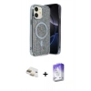 MARSİLYAN™- iPhone 11 Kılıf Eksen Çizgi - Siyah Bilvis 5in1 3D Magic Cam Ekran Koruyucu + Pers Alüminyum Kamera Lens - GD