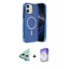 MARSİLYAN™- iPhone 11 Kılıf Eksen Çizgi - Siyah Bilvis 5in1 3D Magic Cam Ekran Koruyucu + Raze Metal Kamera Lens - MI