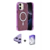 MARSİLYAN™- iPhone 11 Kılıf Eksen Çizgi - Siyah Bilvis 5in1 3D Magic Cam Ekran Koruyucu + Raze Metal Kamera Lens - MR
