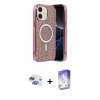 MARSİLYAN™- iPhone 11 Kılıf Eksen Çizgi - Siyah Bilvis 5in1 3D Magic Cam Ekran Koruyucu + Pers Alüminyum Kamera Lens - GI