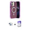 MARSİLYAN™- iPhone 11 Kılıf Eksen Çizgi - Siyah Bilvis 5in1 3D Magic Cam Ekran Koruyucu + Pers Alüminyum Kamera Lens - GI