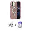 MARSİLYAN™- iPhone 11 Kılıf Eksen Çizgi - Siyah Bilvis 5in1 3D Magic Cam Ekran Koruyucu + Raze Metal Kamera Lens - GS