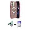 MARSİLYAN™- iPhone 11 Kılıf Eksen Çizgi - Siyah Bilvis 5in1 3D Magic Cam Ekran Koruyucu + Raze Metal Kamera Lens - KI