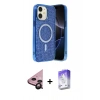 MARSİLYAN™- iPhone 11 Kılıf Eksen Çizgi - Siyah Bilvis 5in1 3D Magic Cam Ekran Koruyucu + Raze Metal Kamera Lens - SH