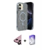 MARSİLYAN™- iPhone 11 Kılıf Eksen Çizgi - Siyah Bilvis 5in1 3D Magic Cam Ekran Koruyucu + Raze Metal Kamera Lens - SH