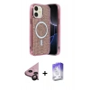 MARSİLYAN™- iPhone 11 Kılıf Eksen Çizgi - Siyah Bilvis 5in1 3D Magic Cam Ekran Koruyucu + Raze Metal Kamera Lens - SH