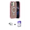 MARSİLYAN™- iPhone 11 Kılıf Eksen Çizgi - Siyah Bilvis 5in1 3D Magic Cam Ekran Koruyucu + Pers Alüminyum Kamera Lens - YL