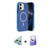 MARSİLYAN™- iPhone 11 Kılıf Eksen Çizgi - Siyah Bilvis 5in1 5D Magic Hayalet Cam Ekran Koruyucu + Raze Metal Kamera Lens - MI