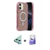 MARSİLYAN™- iPhone 11 Kılıf Eksen Çizgi - Siyah Bilvis 5in1 5D Magic Hayalet Cam Ekran Koruyucu + Raze Metal Kamera Lens - MI