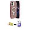 MARSİLYAN™- iPhone 11 Kılıf Eksen Çizgi - Siyah Bilvis 5in1 5D Magic Hayalet Cam Ekran Koruyucu + Rainbow Kamera Lens Koruma Cam - KI