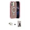 MARSİLYAN™- iPhone 11 Kılıf Eksen Çizgi - Siyah Bilvis Hayalet Cam Ekran Koruyucu + Pers Alüminyum Kamera Lens - GD